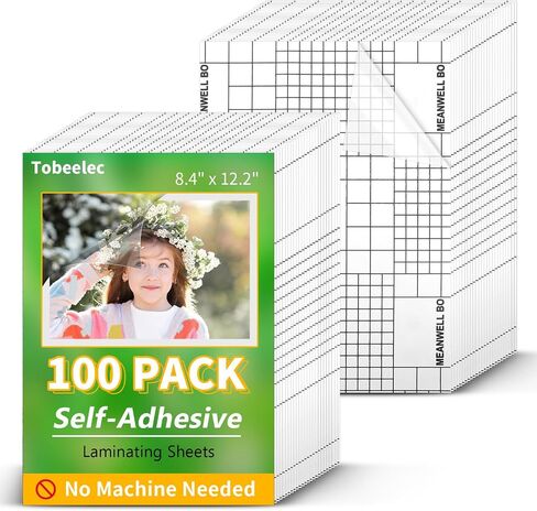 100 Pcs Matte Self Adhesive Laminating Sheets, 8.4 x 12.2 Inches Matte Finish Self Sealing Lamination Sheets, Clear Laminating Sheets No Machine Needed Self Sealing Laminate Sheets in Saudi Arabia