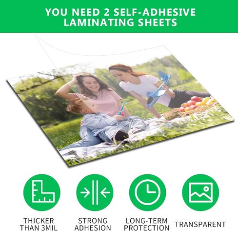 100 Pcs Matte Self Adhesive Laminating Sheets, 8.4 x 12.2 Inches Matte Finish Self Sealing Lamination Sheets, Clear Laminating Sheets No Machine Needed Self Sealing Laminate Sheets in Saudi Arabia