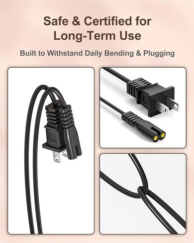 كابل VHBW 5FT متوافق مع شاحن Partybox JBL 310 110 320 120 1000 710 100 300 على المتحدث ، Onn Party Speaker 2 Prong AC Cord in Saudi Arabia