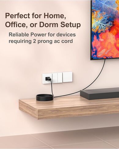 كابل VHBW 5FT متوافق مع شاحن Partybox JBL 310 110 320 120 1000 710 100 300 على المتحدث ، Onn Party Speaker 2 Prong AC Cord in Saudi Arabia