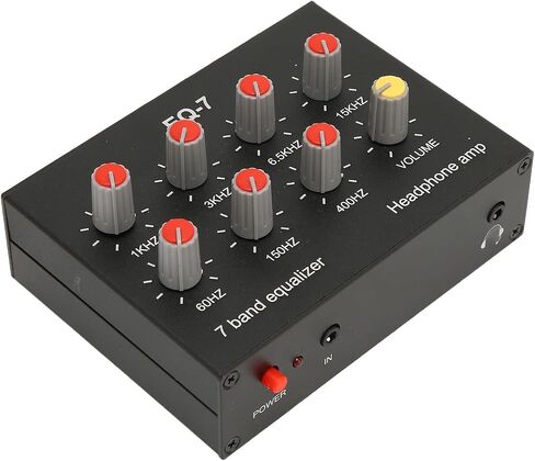 EQ-7 7 Band EQ Equalizer, Input Output, 12dB High Bass Adjustment, Dual Channel 3.5mm Interface Equalizer Car Audio for Home Stereo in Saudi Arabia