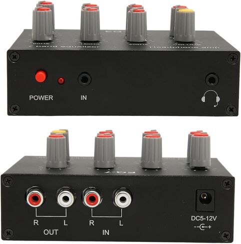 EQ-7 7 Band EQ Equalizer, Input Output, 12dB High Bass Adjustment, Dual Channel 3.5mm Interface Equalizer Car Audio for Home Stereo in Saudi Arabia
