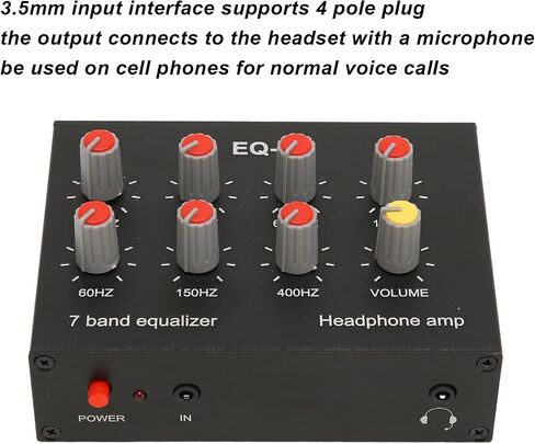 EQ-7 7 Band EQ Equalizer, Input Output, 12dB High Bass Adjustment, Dual Channel 3.5mm Interface Equalizer Car Audio for Home Stereo in Saudi Arabia