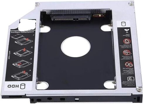 Aluminum 9.5mm 12.7mm 2nd Second HDD Caddy SATA 3.0 Case Box for 2.5" SSD DVD CD-ROM Enclosure Adapter Hard Disk Drive(9.5MM) in Saudi Arabia