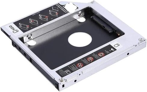 Aluminum 9.5mm 12.7mm 2nd Second HDD Caddy SATA 3.0 Case Box for 2.5" SSD DVD CD-ROM Enclosure Adapter Hard Disk Drive(9.5MM) in Saudi Arabia