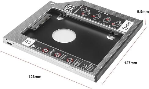 Hot All SATA 3.0 2nd HDD Caddy 9.5mm 12.7mm for 2.5" 2TB SSD Case Hard Disk Enclosure for CD-ROM DVD-ROM(9.5mm) in Saudi Arabia