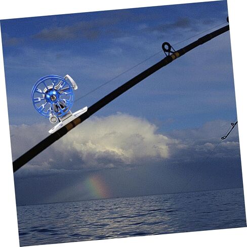 Yardwe Aluminium Alloy Fly Fishing Reel Outdoor Sea Fishing Wheel Durable Lightweight Practical Accessories for Right Hand Blue Model in Saudi Arabia