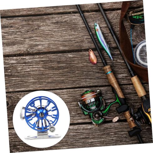 Yardwe Aluminium Alloy Fly Fishing Reel Outdoor Sea Fishing Wheel Durable Lightweight Practical Accessories for Right Hand Blue Model in Saudi Arabia
