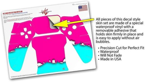 WraptorSkinz Skin Wrap compatible with Sony PS5 DualSense Controller Ripped Colors Hot Pink Neon Teal (CONTROLLER NOT INCLUDED) in Saudi Arabia