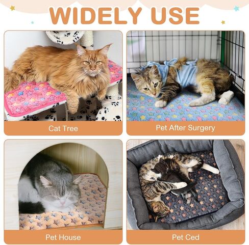 4 Pack Self Heating Cat Bed Cat Self Warming Pad with Removable Cover Extra Warm Thermal Pet Pad Washable Pet Crate Mat Anti Slip Kennel for Indoor Outdoor Pets (Buffalo Plaid,16 x 20 Inches) in Kuwait