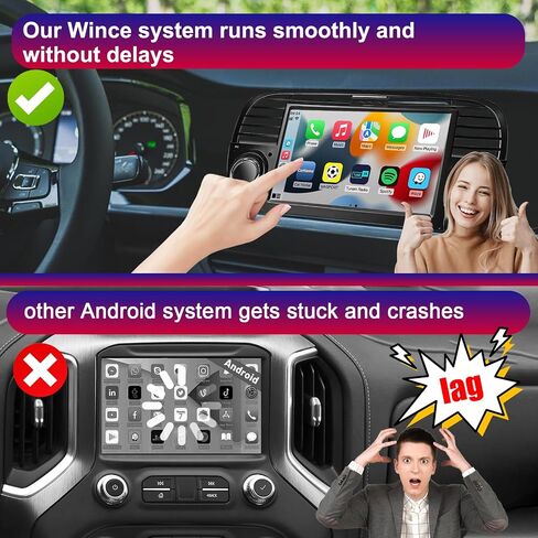 ستيريو سيارة لـ FIAT 500 2007-2015 CARPLAY اللاسلكي المتوافق و Android Auto ، 7 بوصة فيات 500 مع شاشة تعمل باللمس/Bluetooth/FM/AM/USB/DPS/RDS/LINK/طاقة عالية in Saudi Arabia
