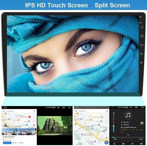 Android 13.0 Double Din Car Stereo - CarPlay Android Auto Audio Multimedia Receiver 10 Inch Touch Screen Radio with GPS Bluetooth ＆ Backup Camera for Toyota Tacoma 2005-2013 in Saudi Arabia