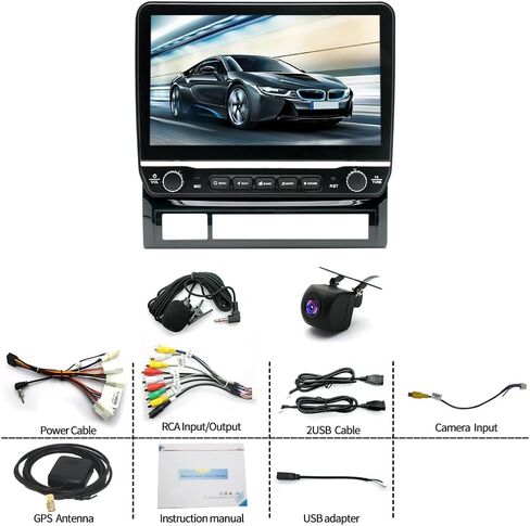 Android 13.0 Double Din Car Stereo - CarPlay Android Auto Audio Multimedia Receiver 10 Inch Touch Screen Radio with GPS Bluetooth ＆ Backup Camera for Toyota Tacoma 2005-2013 in Saudi Arabia