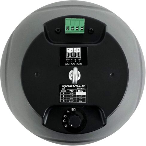 Rockville PEN-65T Black 6.5" 70V/100V/8-Ohm Hanging Pendant Speakers, Clear Sound, Easy Install, Durable Build, Perfect for Restaurants and Bars (12 Item) in Saudi Arabia