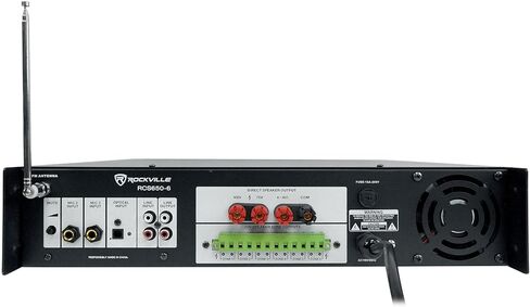 حزمة Rockville: (1) RCS650-6 650 واط 6 منطقة 70 فولت Amplifier/Restaurant Amplifier/Bluetooth+(20) PEN-65T Black 6.5 "70V Hanging Pendant Speaker/Restaurant (21 Item) in Saudi Arabia