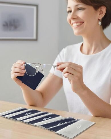ملابس تنظيف الألياف الدقيقة للعدسة ، النظارات ، الشاشات ، الأجهزة اللوحية ، النظارات ، 12 حزمة ، 6 × 7 بوصات (15 × 18 سم) ، البحرية/الرمادية in Saudi Arabia
