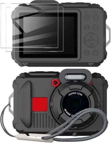 Silicone Case for pixpro wpz2 Digital Camera with 2PCS Screen Protector and Lanyard - Off white in Kuwait