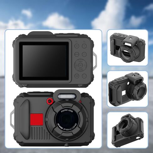 Silicone Case for pixpro wpz2 Digital Camera with 2PCS Screen Protector and Lanyard - Off white in Kuwait