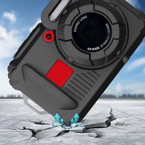 Silicone Case for pixpro wpz2 Digital Camera with 2PCS Screen Protector and Lanyard - Off white in Kuwait