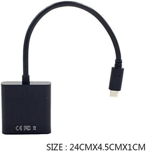 USB-C USB3.1 Type C لكابل محول VGA ذكر إلى VGA محول نقل الفيديو الإناث 1080p لمدة 12 بوصة in Saudi Arabia