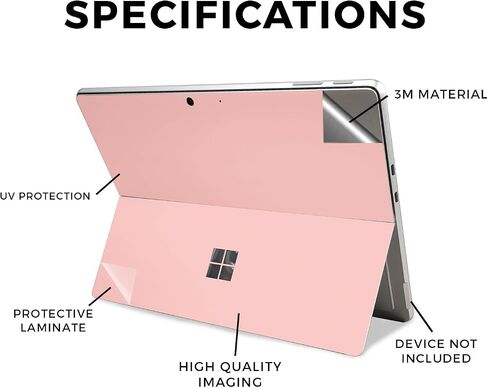 قرص الجلد متوافق مع Microsoft Surface Pro 11 (2024) - Blush Solid - Premium 3M Vinyl Wrap Wrap Cover - من السهل تطبيق | مصنوع في الولايات المتحدة الأمريكية من قبل Mayyskins in Saudi Arabia
