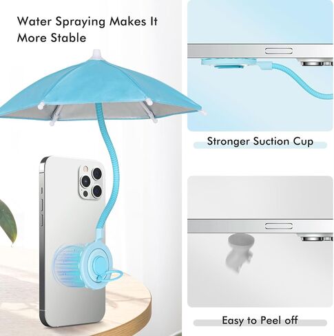 Phone Umbrella for Sun, Universal Adjustable Umbrella Phone Shade with Strong Suction Cup,Outdoor Anti-Reflective Glare Blocking Cell Phone Sun Shade, Applicable to All Smartphones（Black） in Kuwait