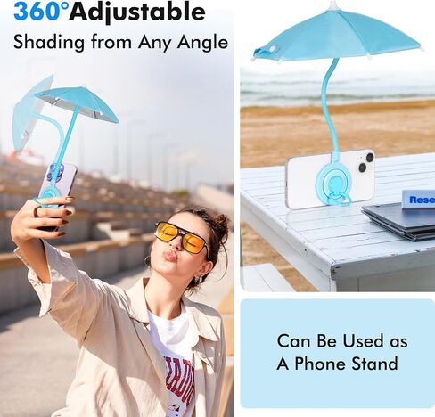 Phone Umbrella for Sun, Universal Adjustable Umbrella Phone Shade with Strong Suction Cup,Outdoor Anti-Reflective Glare Blocking Cell Phone Sun Shade, Applicable to All Smartphones（Black） in Kuwait