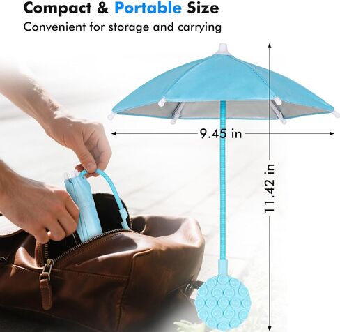 Phone Umbrella for Sun, Universal Adjustable Umbrella Phone Shade with Strong Suction Cup,Outdoor Anti-Reflective Glare Blocking Cell Phone Sun Shade, Applicable to All Smartphones（Black） in Kuwait