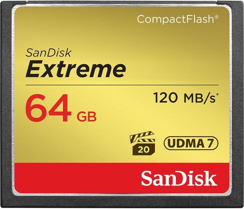 SanDisk 64GB Extreme Compact Flash Memory Card - Bundle Extreme 64GB UHS-I Class 10 U3 SDXC Memory Card in Saudi Arabia