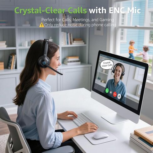 acer Wireless Headset with Mic for Work - 2.4G Bluetooth 5.3 Dual Mode Headphones,36Hrs Battery,ENC Crystal-Clear Calls Mic,USB Dongle for PC,Bluetooth Headset for Phone/Tablet, Home/Call Center in Saudi Arabia