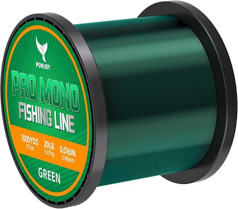Monofilament Fishing Line Green 20lb 0.40mm 1000 Yards - Abrasion Resistance Easy-See Fishing Wire with Molecular-Bonded Colors Technology,Ideal for Low-Visibility,Murky,or Algae-Filled Waters in Saudi Arabia