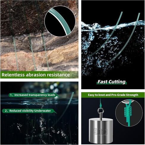 Monofilament Fishing Line Green 20lb 0.40mm 1000 Yards - Abrasion Resistance Easy-See Fishing Wire with Molecular-Bonded Colors Technology,Ideal for Low-Visibility,Murky,or Algae-Filled Waters in Saudi Arabia