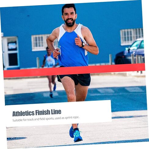 BESPORTBLE 1roll Track Victory Rope Red Finish Line Ribbon for Athletics Events Safe and Lightweight Relay Race Tool Eye-catching Design for Easy Visibility in Saudi Arabia