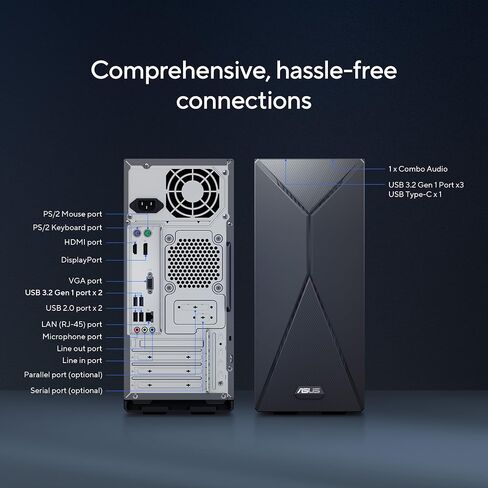 ASUS S501MER Desktop PC ، Intel® Core ™ I7-14700 ، 16GB DDR5 RAM ، 1TB PCIE® SSD ، Wi-Fi 6E ، Windows 11 Home ، Black ، S501mer-DS704 in Saudi Arabia