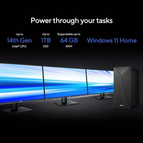 ASUS S501MER Desktop PC ، Intel® Core ™ I7-14700 ، 16GB DDR5 RAM ، 1TB PCIE® SSD ، Wi-Fi 6E ، Windows 11 Home ، Black ، S501mer-DS704 in Saudi Arabia
