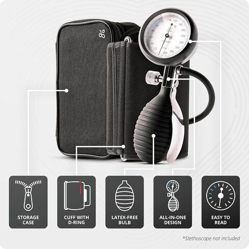 Greater Goods Sphygmomanometer, Latex-Free, Manual Blood Pressure Monitor, Black, A Gift of Care for Nurses Day in Kuwait