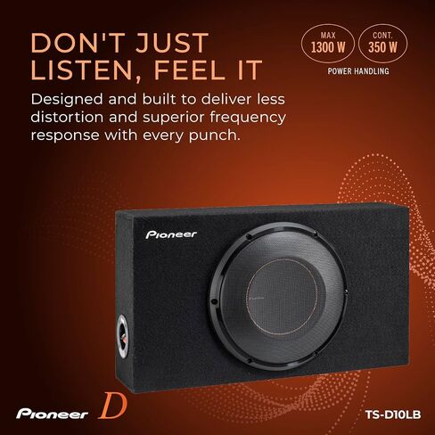 PIONEER TS-D10LB – Powerful 10" Pre-Loaded Subwoofer with Sealed Enclosure, 1300 Watts Peak Power, and Compact Design for Deep Bass Sound, Black (Renewed) in Saudi Arabia