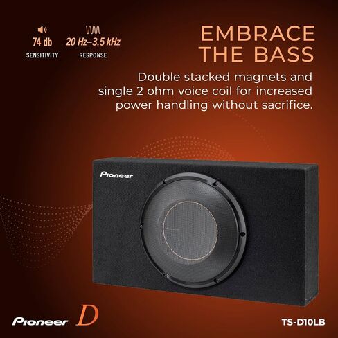 PIONEER TS-D10LB – Powerful 10" Pre-Loaded Subwoofer with Sealed Enclosure, 1300 Watts Peak Power, and Compact Design for Deep Bass Sound, Black (Renewed) in Saudi Arabia