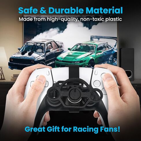 Xhiver PS-5 Controller Mini Steering Wheel Attachment Game Ascing ， Grip and Controlded (Black) in Kuwait