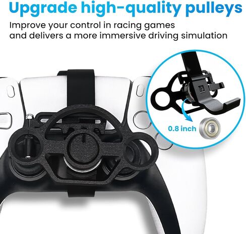 Xhiver PS-5 Controller Mini Steering Wheel Attachment Game Ascing ， Grip and Controlded (Black) in Kuwait