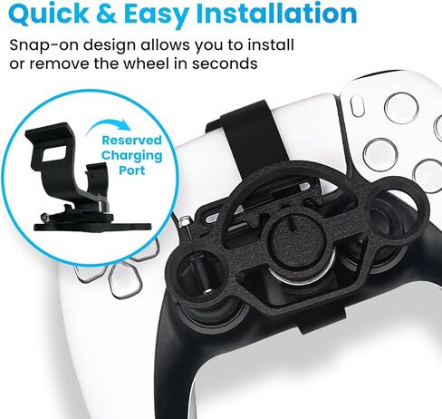 Xhiver PS-5 Controller Mini Steering Wheel Attachment Game Ascing ， Grip and Controlded (Black) in Kuwait