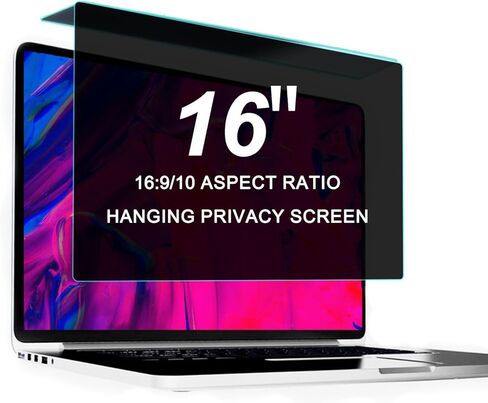 16 Inch Hanging Privacy Screen for Monitor for 16:9/10 Widescreen Monitors,Anti Blue Light Glare Privacy Screen Protector Shield,Removable And Easy Installation(Size: 16.73X9.84In),16:10(358X in Saudi Arabia