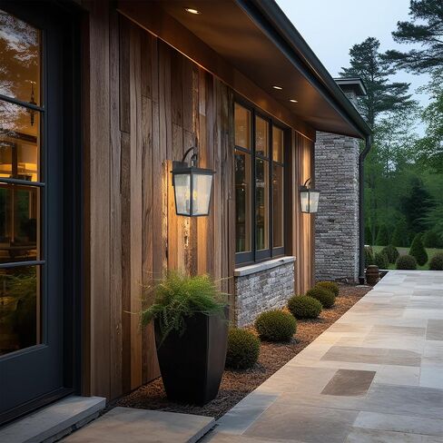 Sierra Vista Hardwired Outdoor Wall Light, 14-Inches Height, Matte Black in Saudi Arabia