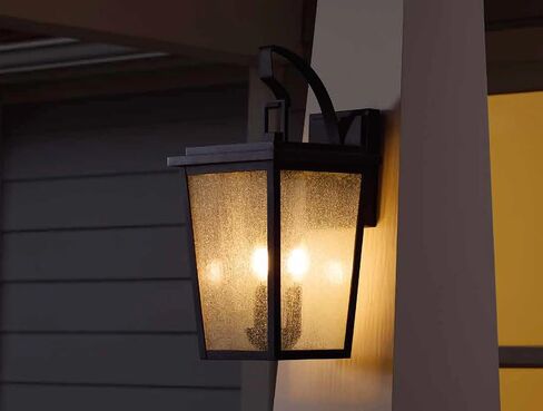 Sierra Vista Hardwired Outdoor Wall Light, 14-Inches Height, Matte Black in Saudi Arabia