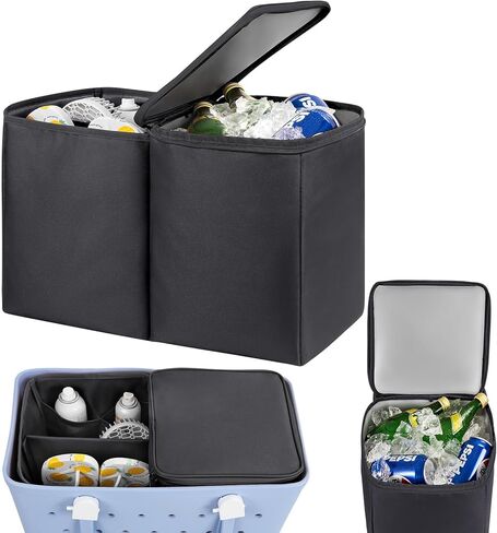 Cooler Organizer Insert for Bogg Bag XL - Leak-Proof Portable Ice Chest with Divider Tray and Zipper - Topper Tray and Cup Holder Compatible Accessories in Saudi Arabia