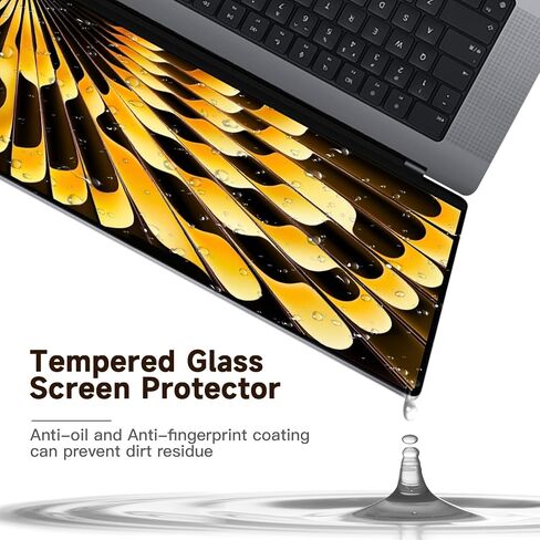 Tempered Glass Screen Protector Compatible with MacBook Air 13''&13.6'' (M2/M3/M4, 2022-2025), Not Anti-Glare, 9H Hardness, No Bubbles/Lines, Anti-Scratch, Clear in Saudi Arabia