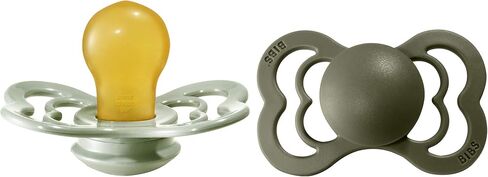 Bibs Pacifier Supreme Latex Size 2 - Toddler (+6M) 2pcs - Vanilla/Dark Oak in Kuwait