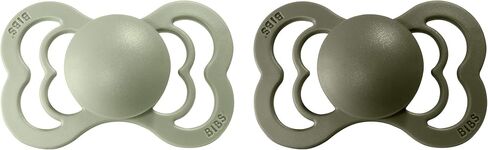 Bibs Pacifier Supreme Latex Size 2 - Toddler (+6M) 2pcs - Vanilla/Dark Oak in Kuwait