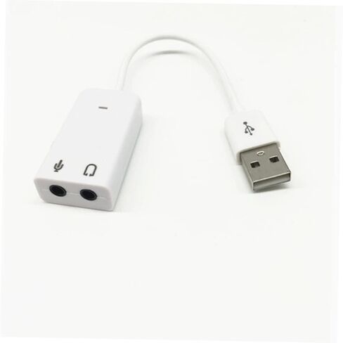 angoily USB ، محول بطاقة صوت القناة الافتراضية مع خط الكابل لأجهزة الكمبيوتر المحمولة وأجهزة الكمبيوتر المحمولة وتشغيل مقبس الصوت الخارجي لسماعات الرأس ومكبرات الصوت البيضاء in Saudi Arabia