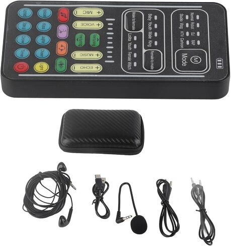 مجموعة تغيير الصوت MultiFunction Multifunction I9 ، بطاقة تسجيل الصوت المصغرة مع 8 أصوات وتأثيرات مختلفة ، مزج صوتي محمول للألعاب ، المرساة ، التسجيل على الكمبيوتر - (أ) in Saudi Arabia